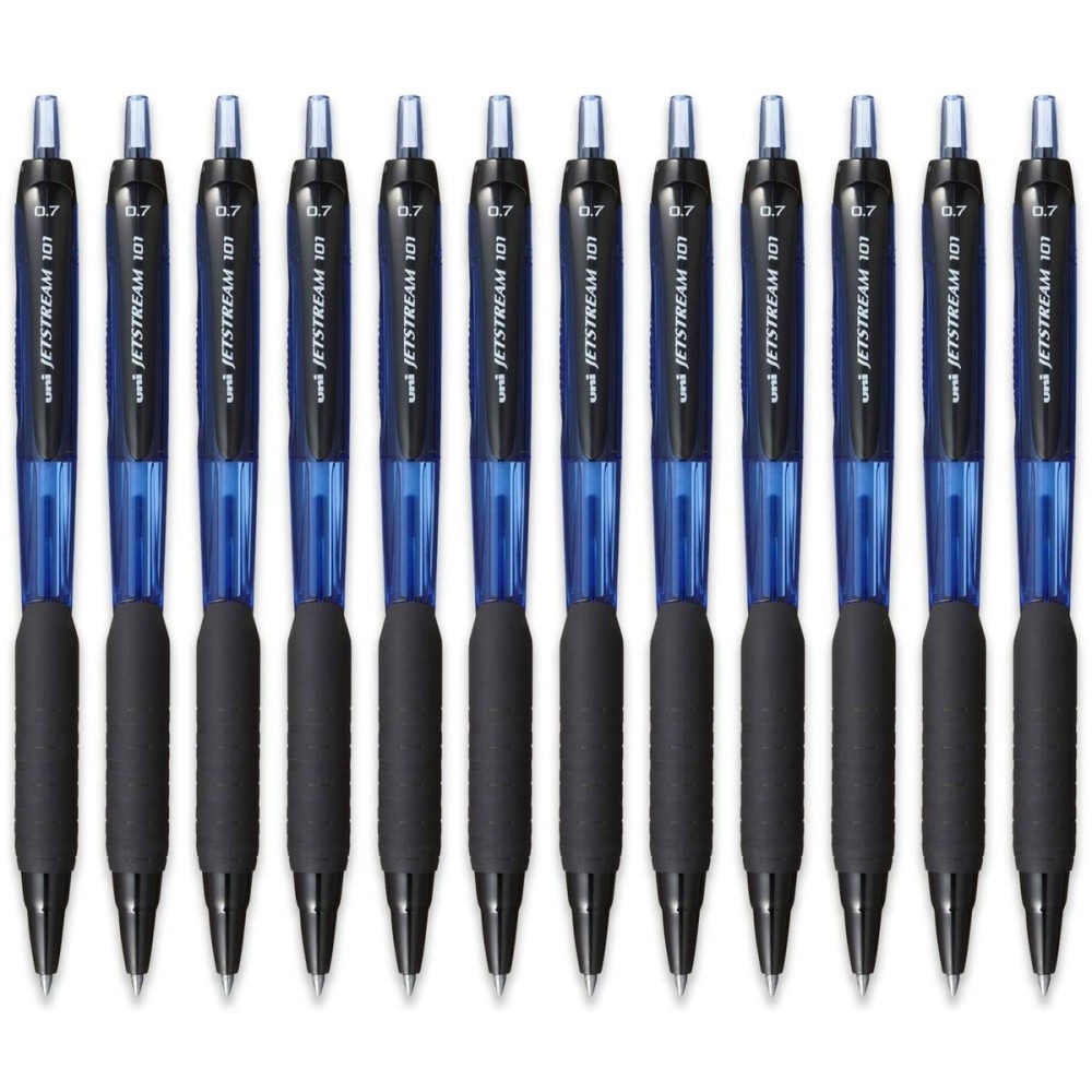 stylo à encre liquide Uni-Ball Jetstream SXN-101-07 Bleu 0,7 mm (12 Unités)