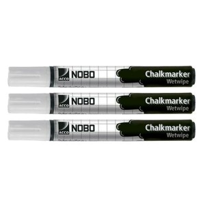 Flüssige Kreidemarker Nobo Weiß (3 Stücke)