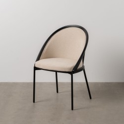 Dining Chair Black Beige 54 x 47,5 x 82,3 cm