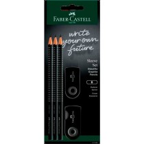 Writing Set Faber-Castell Black Triangular B 5 Pieces