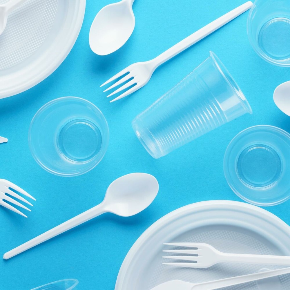 Set of reusable plates Maxi Products White Plastic 100 Pieces