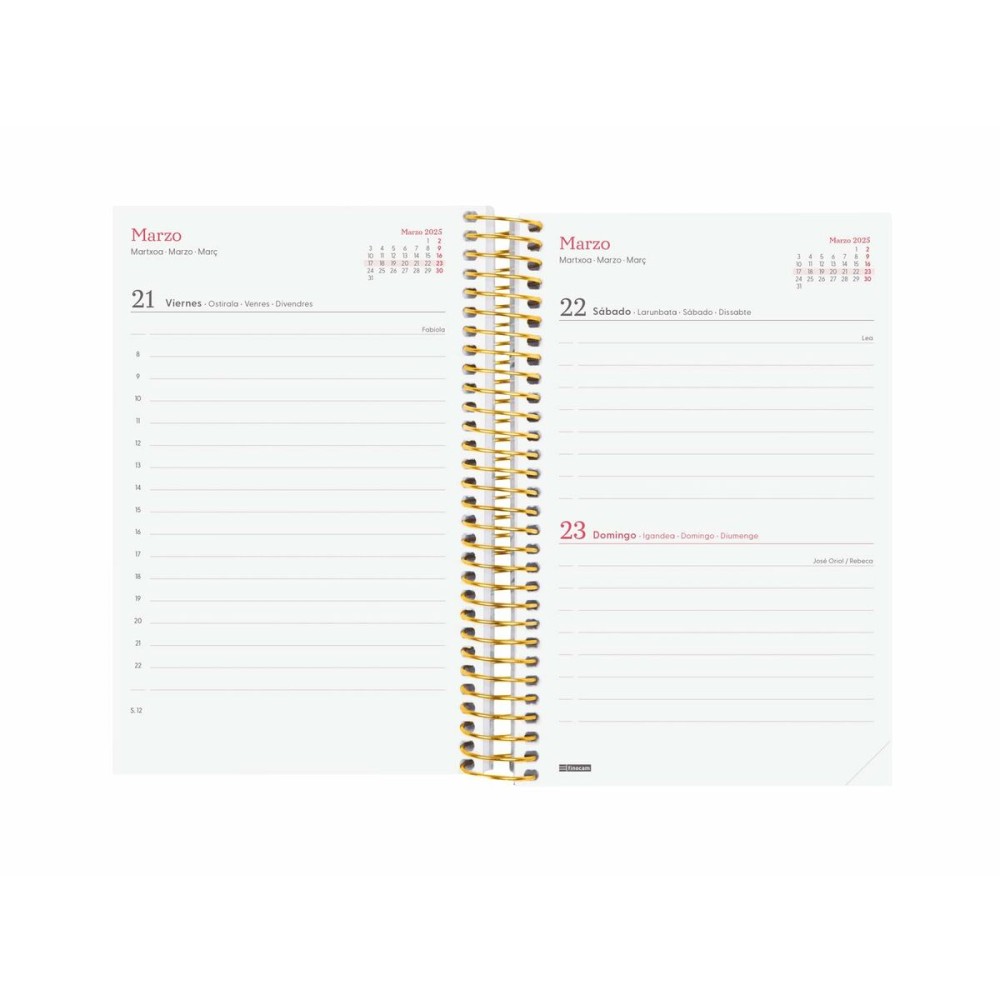 Diary Finocam DESIGN COLLECTION 11,7 x 18,1 cm 2025 Floral