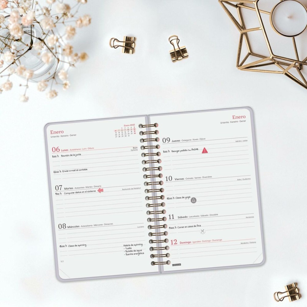 Diary Finocam ALMA Lilac 11,7 x 18,1 cm 2025