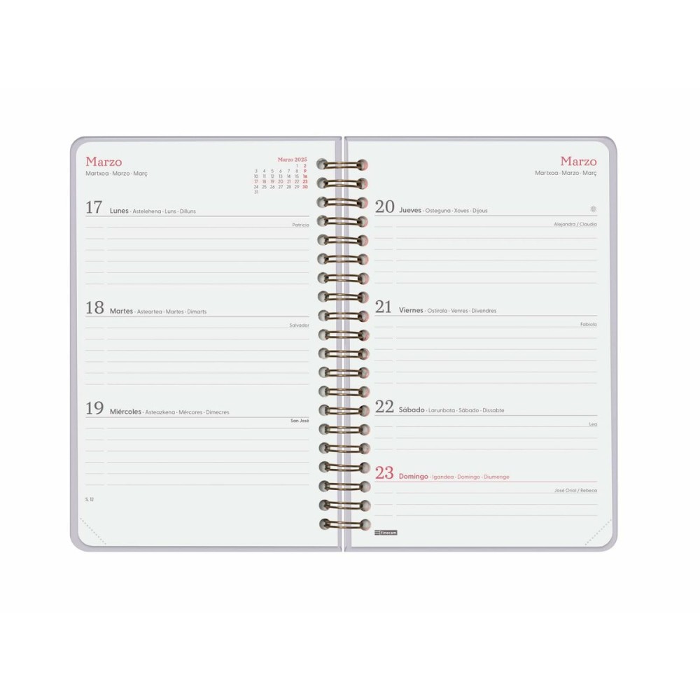 Diary Finocam ALMA Lilac 11,7 x 18,1 cm 2025