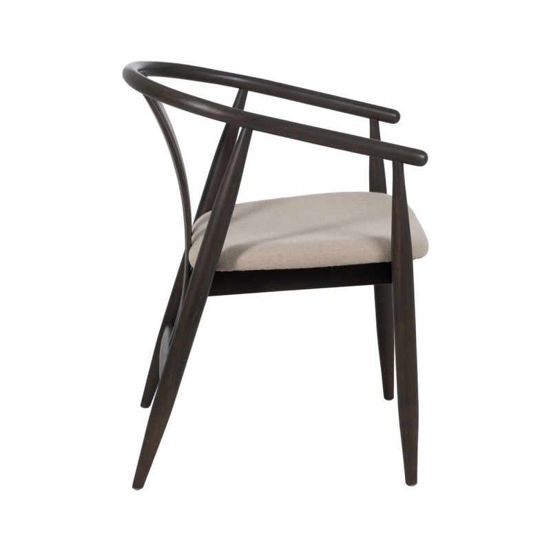 Chaise de Salle à Manger Noir Beige 56,5 x 57 x 76 cm