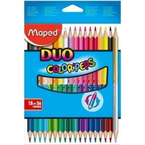 Buntstifte Maped Duo Color' Peps Bunt 18 Stücke Zweifachem Ende (12 Stück)