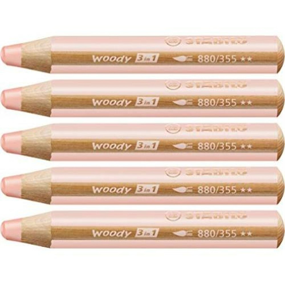 Buntstifte Stabilo Woody Aprikose 3 in 1 (5 Stück)