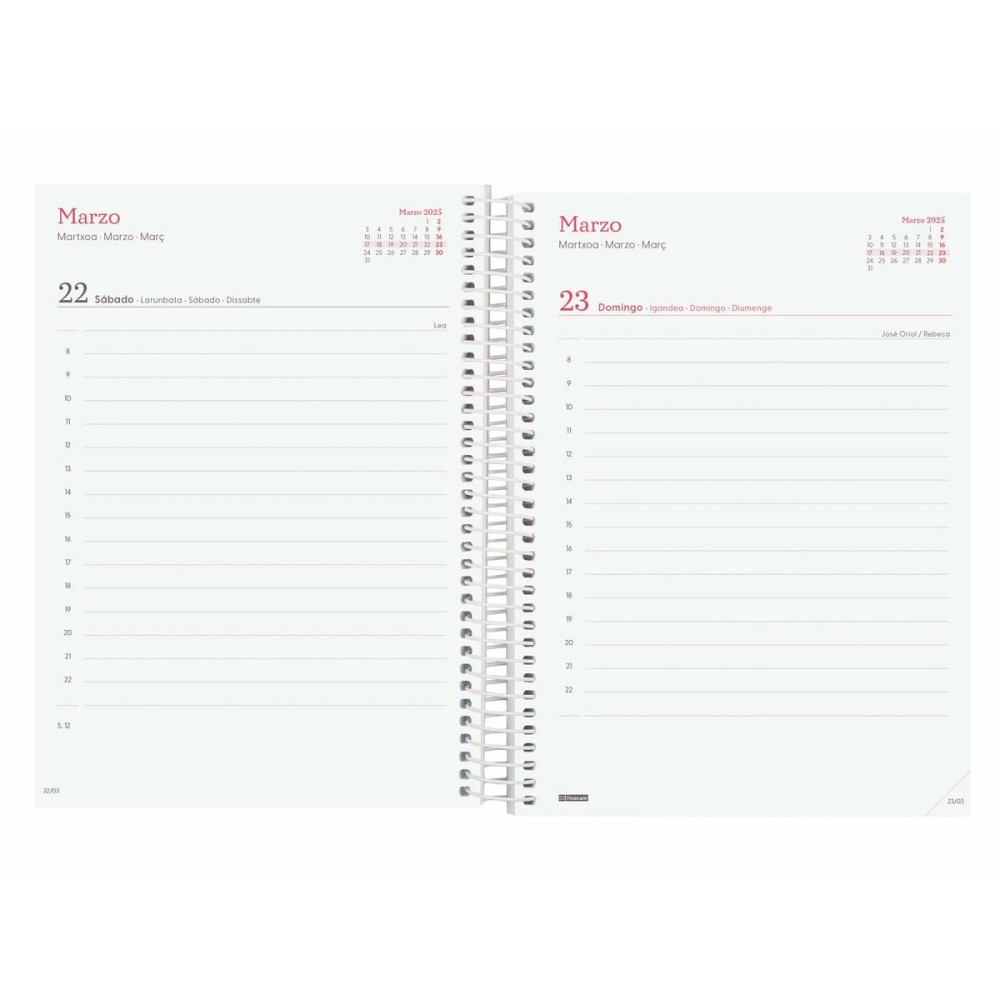 Diary Finocam DESIGN COLLECTION A5 15,5 x 21,2 cm 2025 Floral