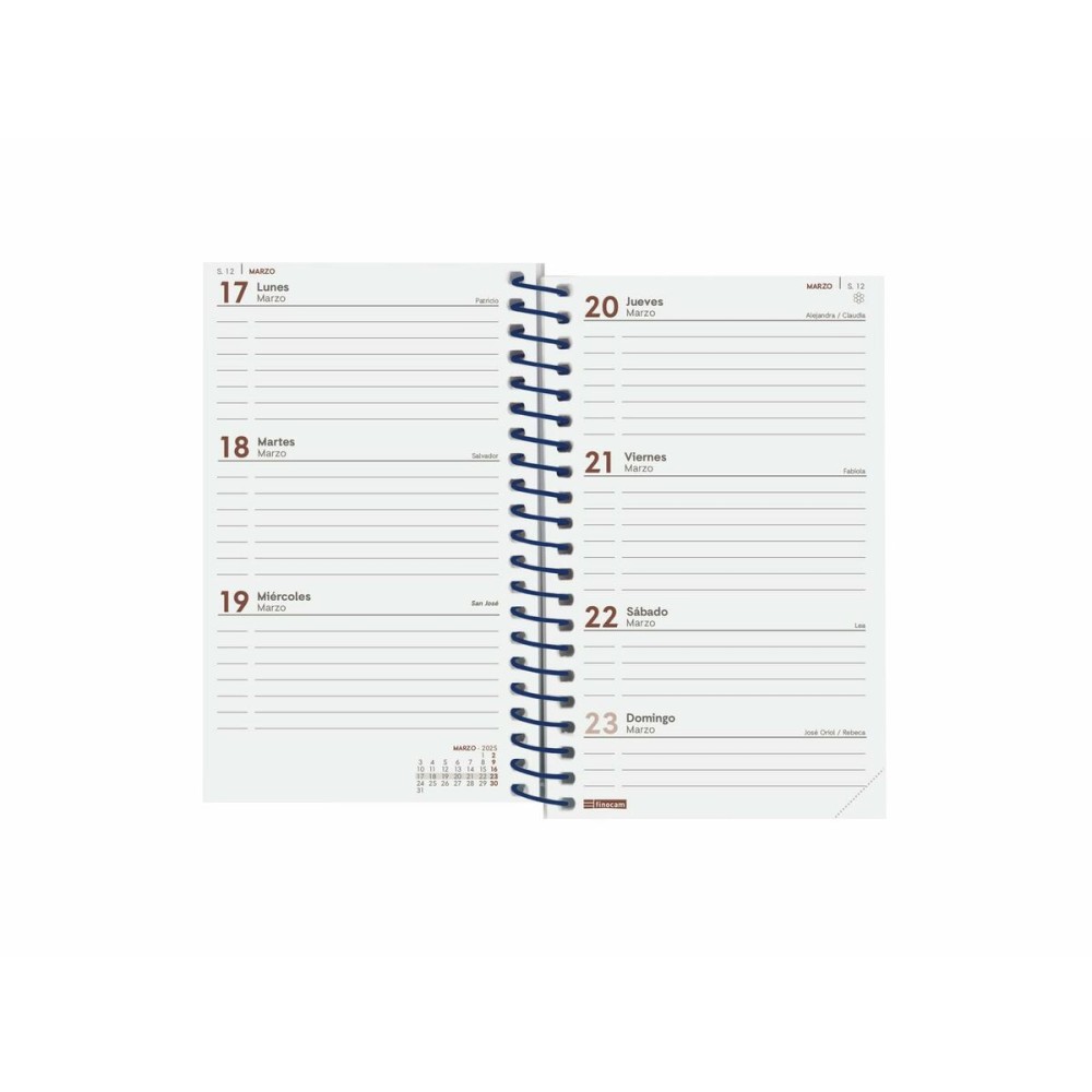 Diary Finocam YEAR Blue Mini 7,9 x 12,7 cm 2025