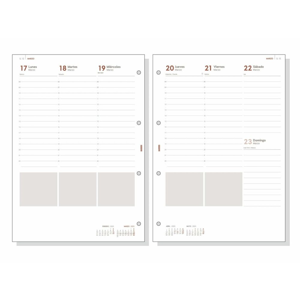 Diary Refill Finocam R4099 4000 A4 2025 21 x 29,7 cm