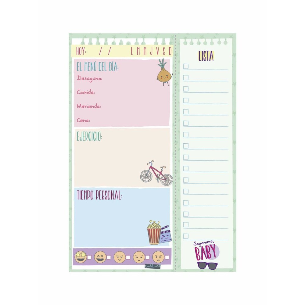 Daily planner Finocam TALKUAL 14,8 x 21 cm White