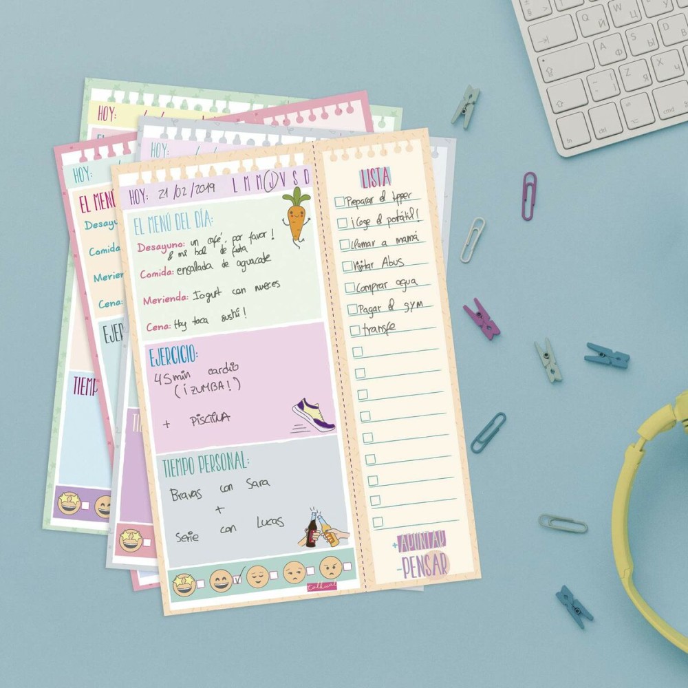 Daily planner Finocam TALKUAL 14,8 x 21 cm White