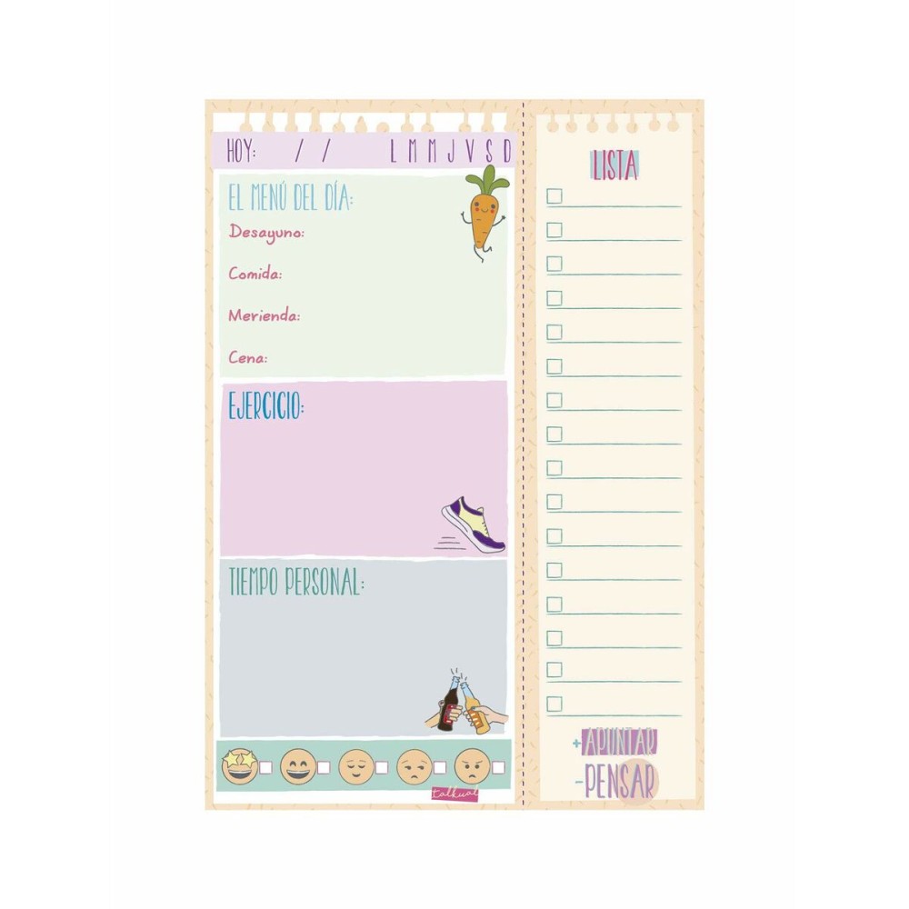 Daily planner Finocam TALKUAL 14,8 x 21 cm White