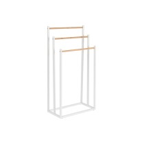 Porte Serviettes sur Pied Home ESPRIT Blanc Naturel Métal Bambou 45 x 22 x 85 cm