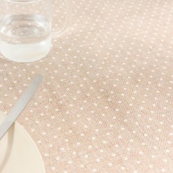 Stain-proof resined tablecloth Belum Plumeti White 150 x 150 cm