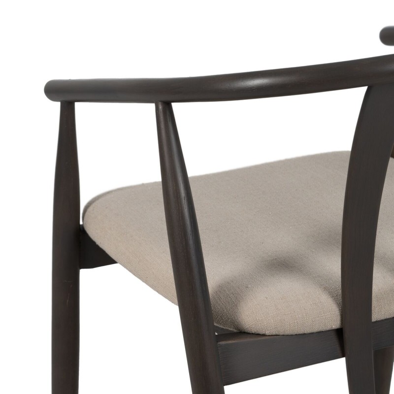 Chaise de Salle à Manger Noir Beige 56,5 x 57 x 76 cm