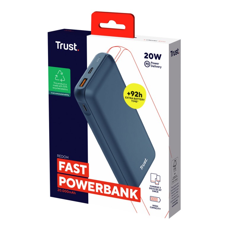 Powerbank Trust 25034 Bleu 20000 mAh (1 Unité)