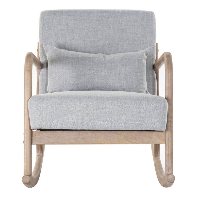 Fauteuil DKD Home Decor MB-179429 Gris Naturel Gris clair Bois d'hévéa Sixties 66 x 88 x 78 cm