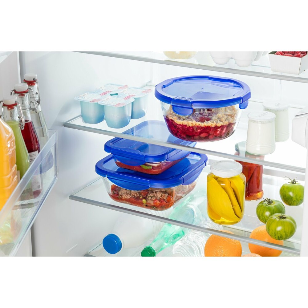 Lebensmittelbehälter Pyrex Blau Durchsichtig kreisförmig 1,6 L (6 Stücke)
