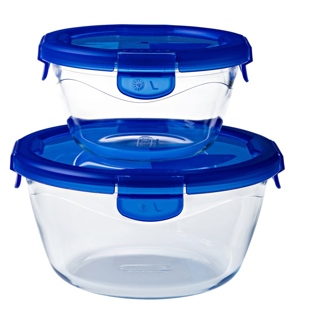 Lebensmittelbehälter Pyrex Blau Durchsichtig kreisförmig 1,6 L (6 Stücke)