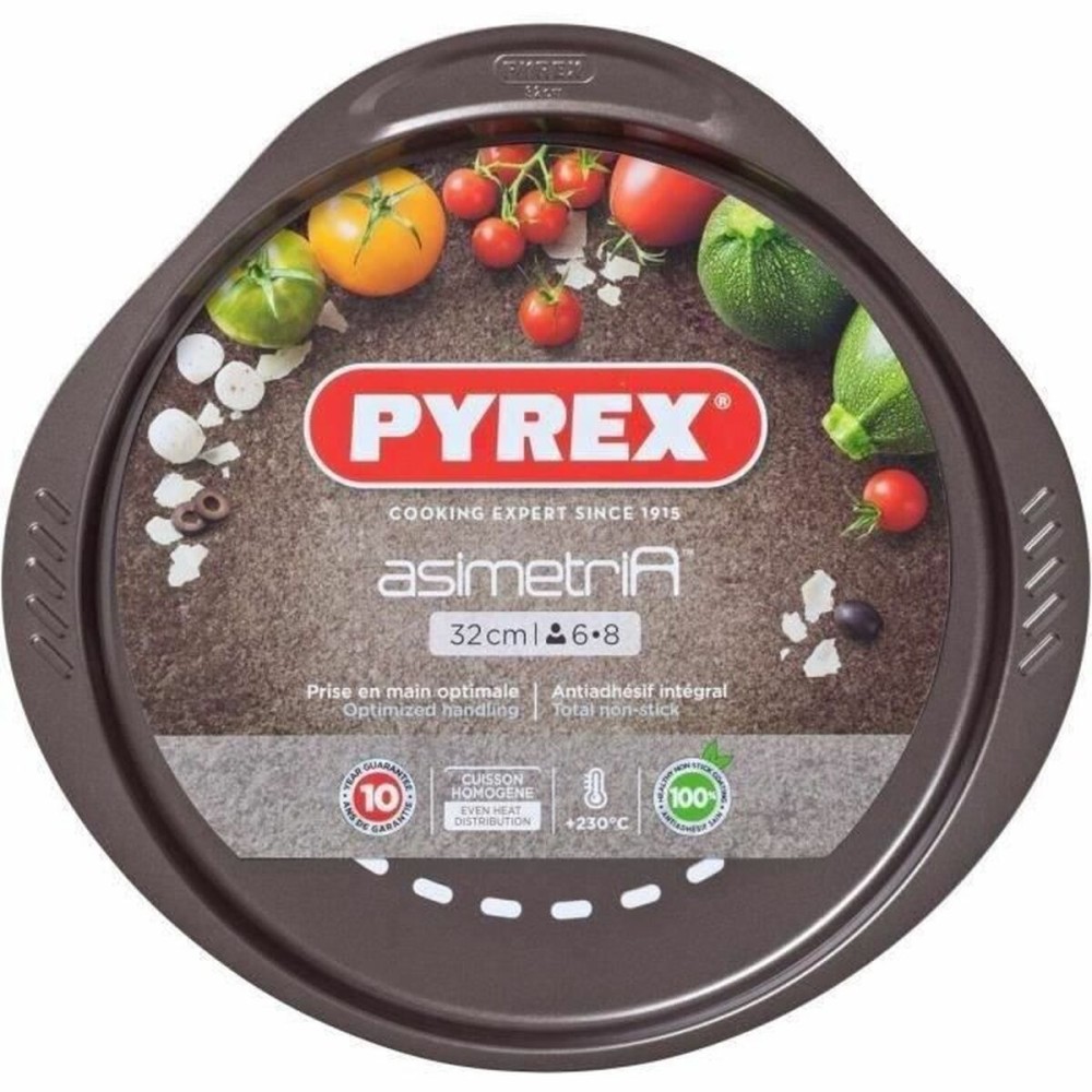 Pizzablech Pyrex Braun Schwarz Metall