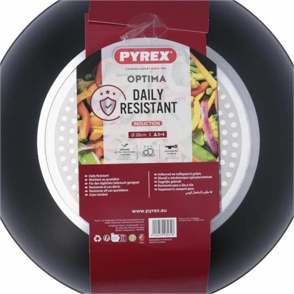 Wok Pfanne Pyrex Schwarz Aluminium