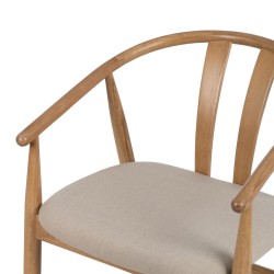 Esszimmerstuhl Beige natürlich 56,5 x 57 x 76,5 cm