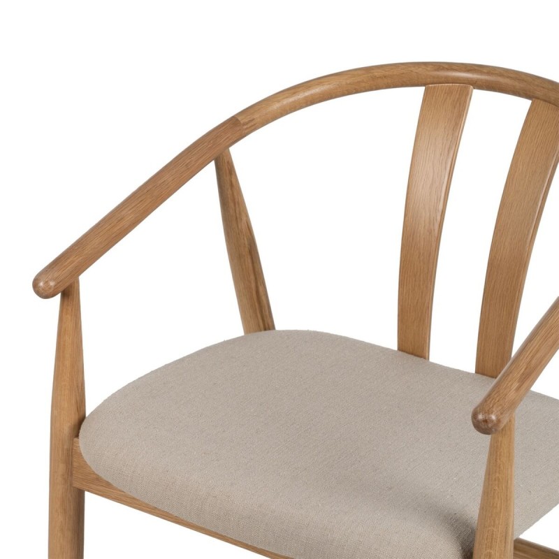 Chaise de Salle à Manger Beige Naturel 56,5 x 57 x 76,5 cm