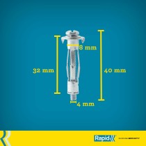 Chevilles et vis Rapid M4 x 40 mm Ø 8 x 32 mm Métal Expansion 10 Unités