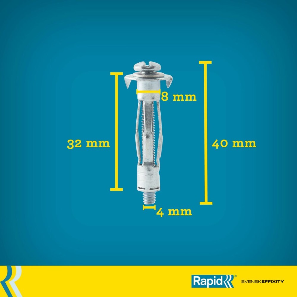 Chevilles et vis Rapid M4 x 40 mm Ø 8 x 32 mm Métal Expansion 10 Unités