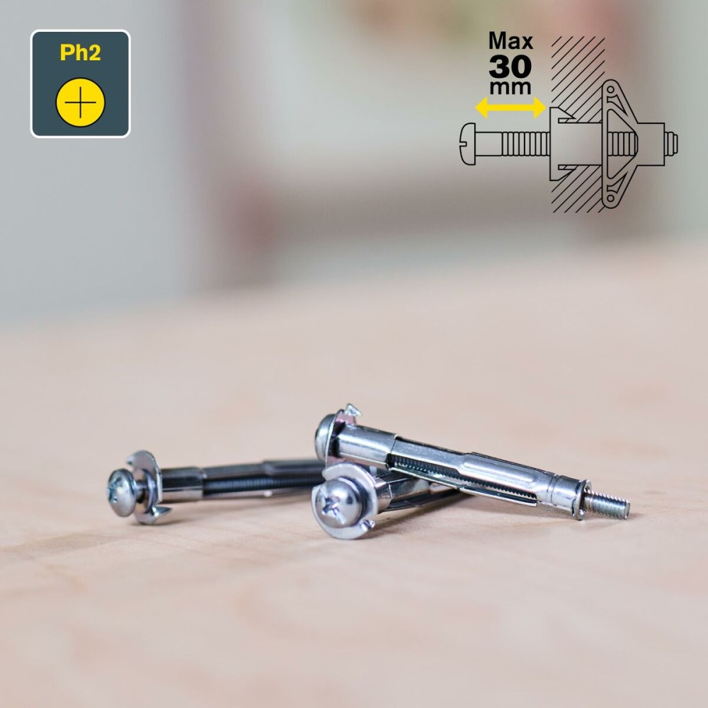 Chevilles et vis Rapid Ø 8 x 46 mm M4 x 58 mm Métal Expansion 10 Unités
