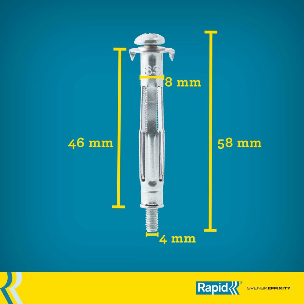 Dübel und Schrauben Rapid Ø 8 x 46 mm M4 x 58 mm Metall Erweiterung 10 Stück