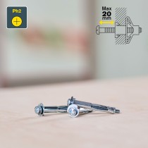 Dübel und Schrauben Rapid Ø 8 x 46 mm M4 x 55 mm Metall Erweiterung 10 Stück