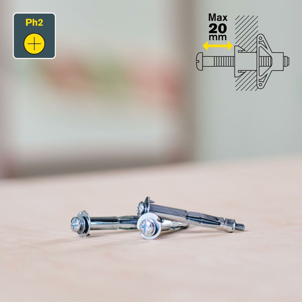 Dübel und Schrauben Rapid Ø 8 x 46 mm M4 x 55 mm Metall Erweiterung 10 Stück