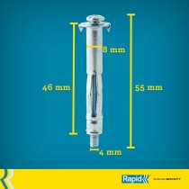 Dübel und Schrauben Rapid Ø 8 x 46 mm M4 x 55 mm Metall Erweiterung 10 Stück