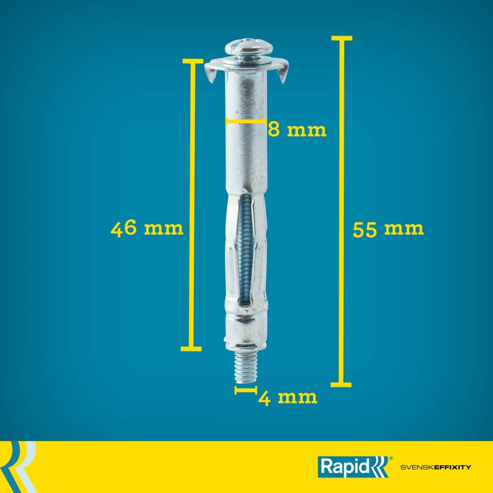 Dübel und Schrauben Rapid Ø 8 x 46 mm M4 x 55 mm Metall Erweiterung 10 Stück