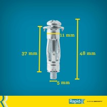 Chevilles et vis Rapid Ø 11 x 37 mm M5 x 48 mm Métal Expansion 10 Unités