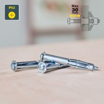 Dübel und Schrauben Rapid Ø 13 x 65 mm M6 x 75 mm Metall Erweiterung 10 Stück