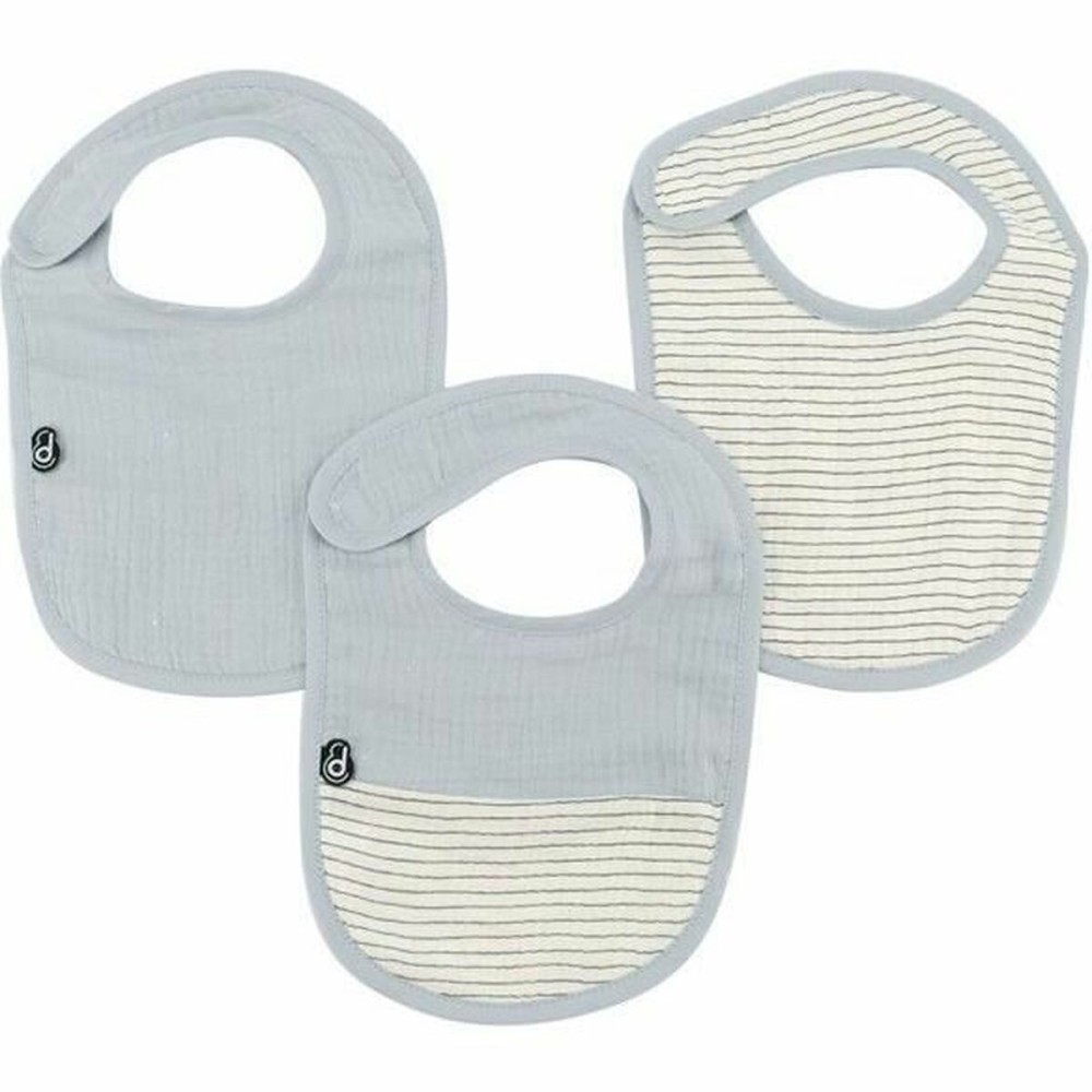 Bib Domiva Blue Cotton 3 Pieces (3 Units)