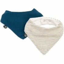 Bib Domiva Blue White Cotton 2 Pieces (2 Units)