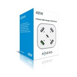 USB-Ladegerät Aisens ASCH-5PQC-W Weiß (1 Stück)