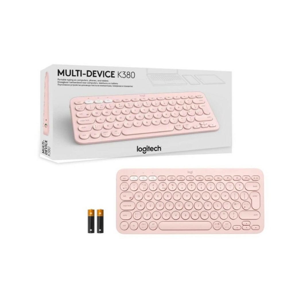 Drahtlose Tastatur Logitech K380 Rosa Qwerty Spanisch