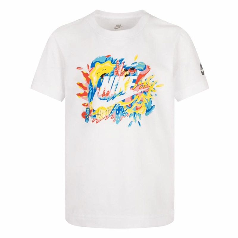 Kurzarm-T-Shirt für Kinder Nike Sport Splash  Weiß