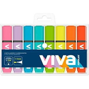Fluorescent Marker Set Molin VIVA Multicolour 8 Pieces