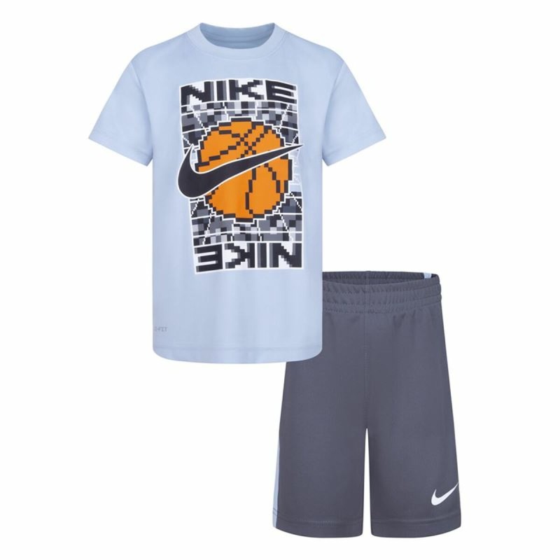 Ensemble de Sport pour Enfants Nike Df Icon Gris Multicouleur 2 Pièces