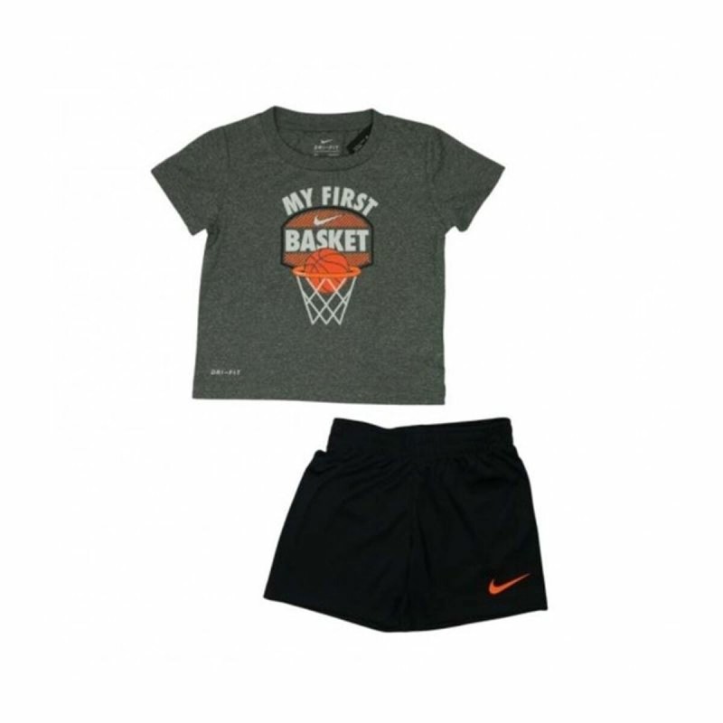 Ensemble de Sport pour Enfants Nike My First Basket Noir Gris 2 Pièces