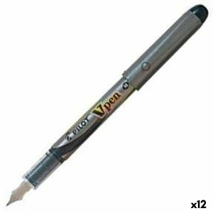 Liquid ink pen Pilot V Pen Disposable Calligraphy Pen Black Steel 0,4 mm (12 Units)