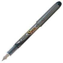 Liquid ink pen Pilot V Pen Disposable Calligraphy Pen Black Steel 0,4 mm (12 Units)