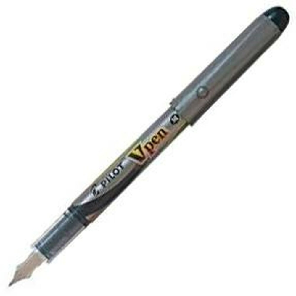 Liquid ink pen Pilot V Pen Disposable Calligraphy Pen Black Steel 0,4 mm (12 Units)
