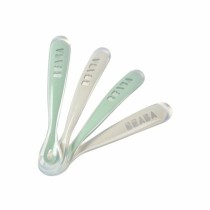 Couverts Béaba Vert Gris Silicone 4 Pièces (4 Unités)